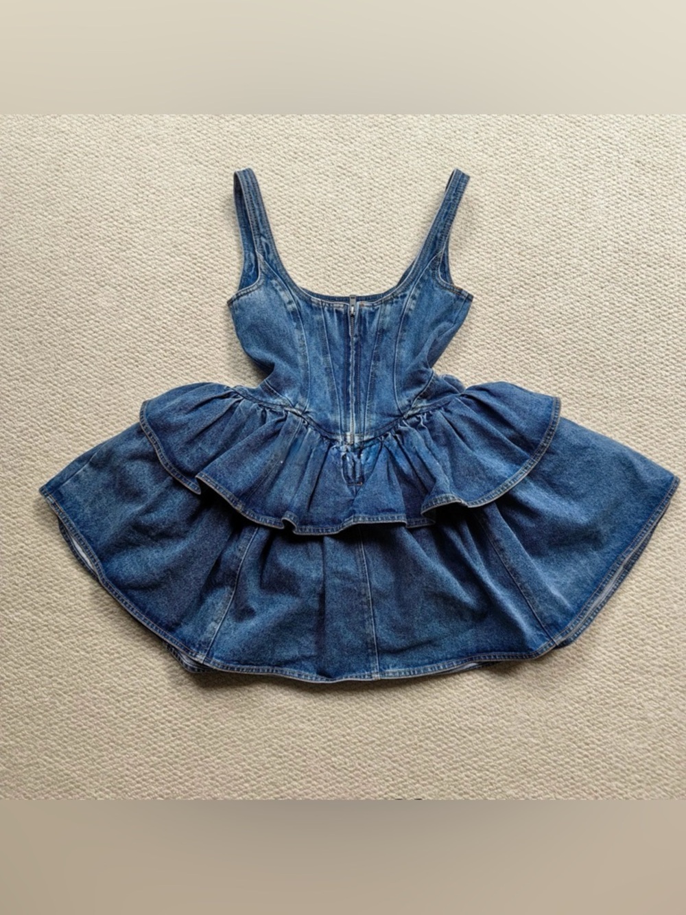 Aknvas Blue Denim Rose-Accent Midi Dress - Picture 7 of 11